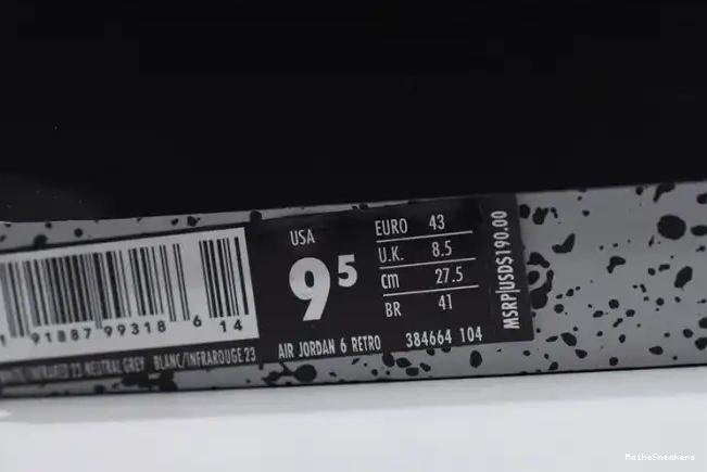 MaikeSneakers Retro White Jordan Grey-Sail 23-Neutral Infrared Tinker 384664-104 6 Air 0421